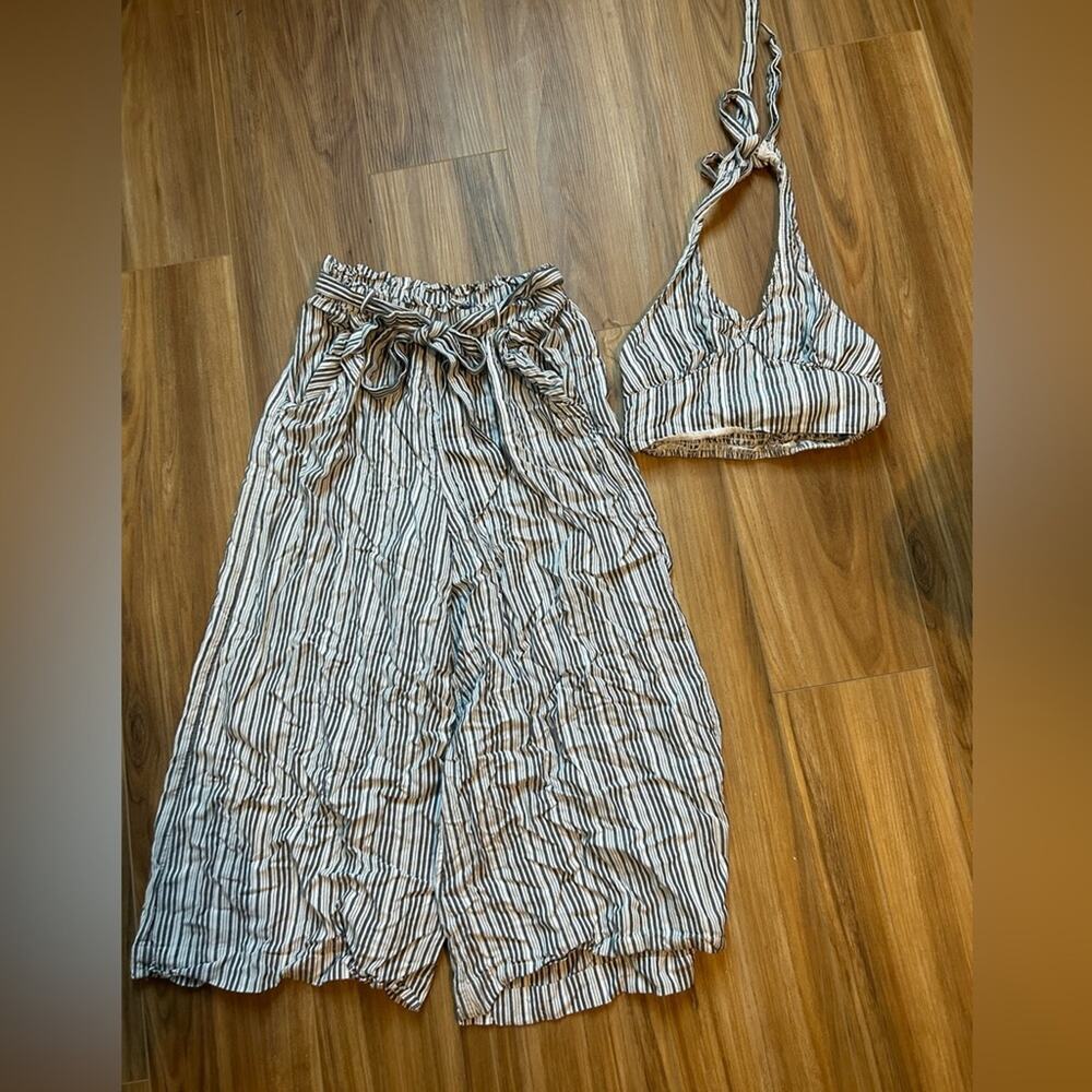 American Eagle Outfitters Striped Two-Piece Set in White and Black